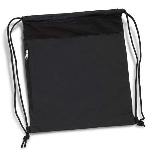 Black Queenstown Drawstring Backpacks